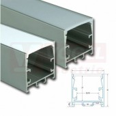 Přisazený hliníkový profil PN, 35x35 mm, matný difuzor, komplet, 2 m (761.090.02.2)