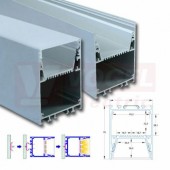 Závěsný hliníkový profil ZT, 55x70 mm, matný difuzor, komplet, 2 m (761.091.02.2)