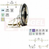 LED pásek SMD2216 studená bílá, 120LED/m, IP54, DC 24V, 4mm, 5m (126.741.60.0)