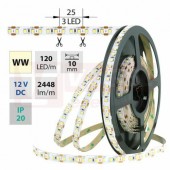 LED pásek SMD2835 teplá bílá, 120LED/m, IP20, DC 12V, 10mm, 5m (121.703.60.0) NOVINKA