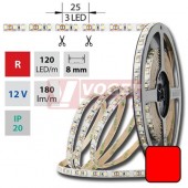 LED pásek SMD3528 červený, 120LED/m, IP20, DC 12V, 8mm, 50m (121.226.60.2)