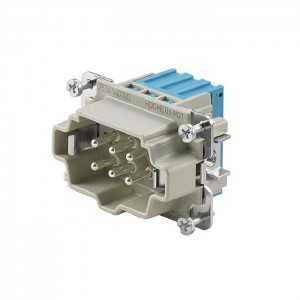 Konektor   6pin V 16A/500V HDC HE 06 MQT BL, technologie připojení vodiče SNAP-IN do 4mm2, modrá svorkovnice (2534140000)