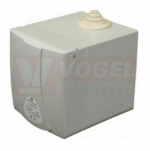 Zásuvka nástěnná 5P  16A 400V IP44 6h IZVN 1643, barva sv.šedá, v neprůmyslovém designu