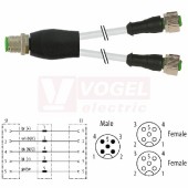 7000-40725-2350030 rozbočovací Y konektor M12/5-pin/vidl/přímý - kabel ŠE PUR 5x0,34mm2 L=0,3m - 2x konektor M12/5-pin/zás/přímý