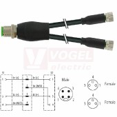 7000-40821-6200700 rozbočovací Y konektor M12/4-pin/vidl/přímý - kabel ČE PUR/PVC 3x0,25mm2 L=7m - 2x konektor M8/3-pin/zás/přímý