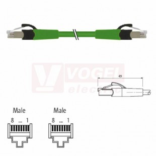 7000-74712-4781000 RJ45 M přímý/RJ45 M, přímý 8-pin, Ethernet CAT6A propojovací kabel, zelený, stíněný, délka 10m, plášť PUR