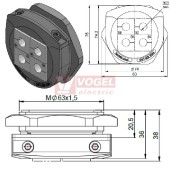 KVT-ER 63/4 dělená kabelová průchodka s maticí, černá, pro 4 malé vložky KT, IP66, IP68 (45456)