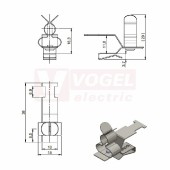 PFSZ-M/MSKL 3-12 stínící spona s patkou na sběrný pásek, rozměr 38x15x28,7mm (37630)