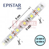 LED pásek 60LED/m, 5050, IP65, 10000 - 15000 K, bílá, 12V FKLP-12/5050/060-IP65-10-15K, cívka 5m, článek 5cm