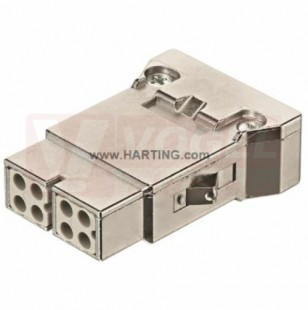 09140083117 Han Megabit insert, vložka konektoru, Z, 8pin (2x4kontakty+stínění), 10A/50V, krimpovací, 0,14-2,5mm2, (shield-GND)