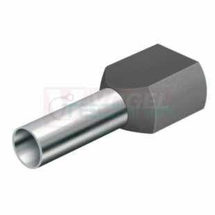 DID 0,75-12 šedá Dutinka dvojitá, průřez 2x0,75mm2 / délka 12mm, dle DIN46228, barva šedá