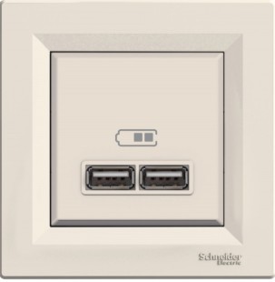 EPH2700223 2xUSB nabíjecí konektor 2.1A, krémová