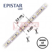 LED pásek 120LED/m, 2835, IP65, 4000 - 4300 K, bílá, 12V FKLP-12/2835/120-IP65-40-43K, cívka 5m, článek 2,5cm