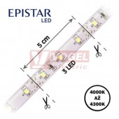 LED pásek 60LED/m, 2835, IP20, 4000 - 4300 K, bílá, 12V FKLP-12/2835/060-IP20-40-43K, cívka 20m, článek 5cm