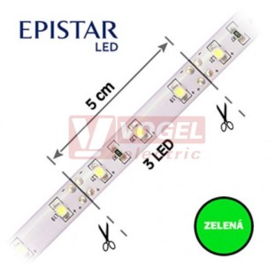 LED pásek 60LED/m, 2835, IP20, zelená, 12V FKLP-12/2835/060-IP20-G, cívka 20m, článek 5cm