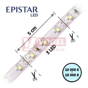 LED pásek 60LED/m, 2835, IP65, 10000 - 15000 K, bílá, 12V FKLP-12/2835/060-IP65-10-15K, cívka 20m, článek 5cm