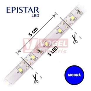 LED pásek 60LED/m, 2835, IP65, modrá, 12V FKLP-12/2835/060-IP65-B, cívka 20m, článek 5cm