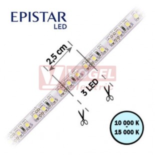 LED pásek 120LED/m, 2835, IP65, 10000 - 15000 K, bílá, 12V FKLP-12/2835/120-IP65-10-15K, cívka 10m, článek 2,5cm