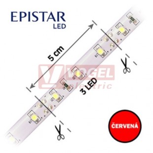 LED pásek 60LED/m, 3528, IP20, červená, 12V FKLP-12/3528/060-IP20-R, cívka 30m, článek 5cm