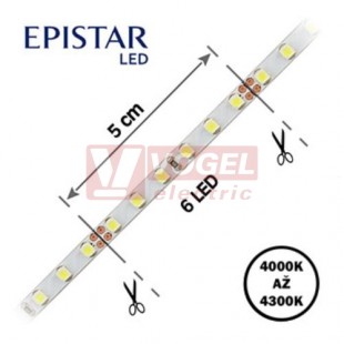 LED pásek 120LED/m, 3528, IP20, 4000 - 4300 K, bílá, 24V FKLP-24/3528/120-IP20-40-43K, cívka 5m
