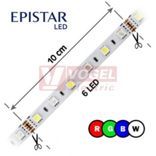 LED pásek 60LED/m, 5050, IP20, RGBW, 6000 - 6500 K, bílá, 12V FKLP-12/5050/060-IP20-RGB/60-65K, cívka 5m, článek 10cm