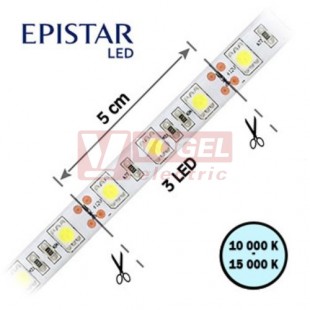 LED pásek 60LED/m, 5050, IP65, 10000 - 15000 K, bílá, 12V FKLP-12/5050/060-IP65-10-15K, cívka 20m, článek 5cm