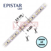 LED pásek 120LED/m, 2835, IP65, 6000 - 6500 K, bílá, 12V FKLP-12/2835/120-IP65-60-65K, cívka 10m, článek 2,5cm