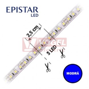 LED pásek 120LED/m, 2835, IP65, modrá, 12V FKLP-12/2835/120-IP65-B, cívka 10m, článek 2,5cm