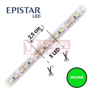 LED pásek 120LED/m, 2835, IP65, zelená, 12V FKLP-12/2835/120-IP65-G, cívka 10m, článek 2,5cm