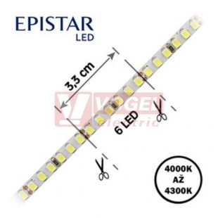 LED pásek 180LED/m, 3528, IP20, 4000 - 4300 K, bílá, 24V FKLP-24/3528/180-IP20-40-43K, cívka 5m, článek 3,3cm