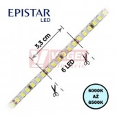 LED pásek 180LED/m, 3528, IP20, 6000 - 6500 K, bílá, 24V FKLP-24/3528/180-IP20-60-65K, cívka 5m, článek 3,3cm