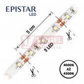 LED pásek 60LED/m, 3528, IP20, 4000 - 4300 K, bílá, 12V FKLP-12/3528/060-IP20-40-43K, cívka 30m, článek 5cm