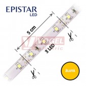 LED pásek 60LED/m, 3528, IP20, žlutá, 12V FKLP-12/3528/060-IP20-Y, cívka 5m, článek 5cm