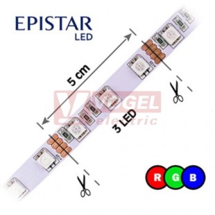 LED pásek 60LED/m, 5050, IP20, RGB, 12V FKLP-12/5050/060-IP20-RGB, cívka 5m, článek 10cm