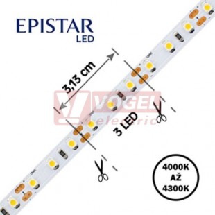 LED pásek 96LED/m, 3528, IP20, 4000 - 4300 K, bílá, 12V FKLP-12/3528/96-IP20-40-43K, cívka 20m, článek 3,13cm