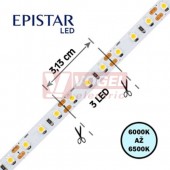 LED pásek 96LED/m, 3528, IP20, 6000 - 6500 K, bílá, 12V FKLP-12/3528/96-IP20-60-65K, cívka 20m, článek 3,13cm