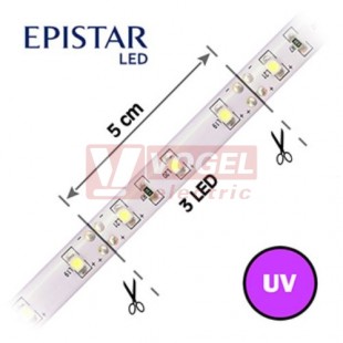 LED pásek s UV čipy 60LED/m, 3528, IP65, 12V FKLP-12/3528/60-IP65-UV, cívka 5m, článek 5cm