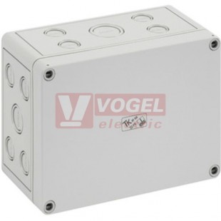 PS 1813-9-m Plastová krabice TK 180x130x90mm, víko šedé, předlisy, IP66, RAL7035, polysyteren