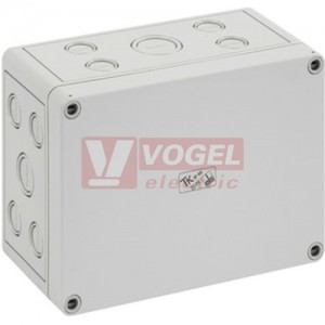 PS 1813-9-m Plastová krabice TK 180x130x90mm, víko šedé, předlisy, IP66, RAL7035, polysyteren