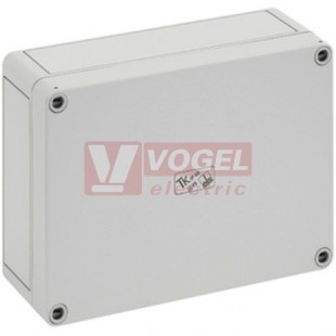 PS 1813-6f-o Plastová krabice TK 180x130x63mm, víko šedé, bez předlisů, IP66, RAL7035, polysyteren