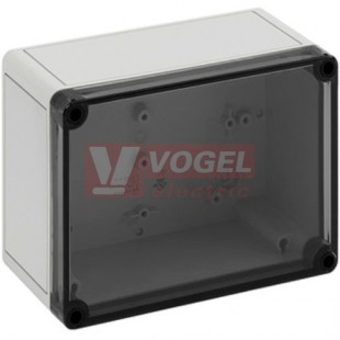 PS 1813-9-to Plastová krabice TK 180x130x90mm, víko průh.PC, bez předlisů, IP66, RAL7035, polysyteren