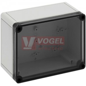 PS 1813-9-to Plastová krabice TK 180x130x90mm, víko průh.PC, bez předlisů, IP66, RAL7035, polysyteren
