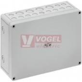 PC 2518-9-m PV Plastová krabice TK 254x180x90mm, víko šedé, předlisy, IP66, RAL7035, polykarbonát