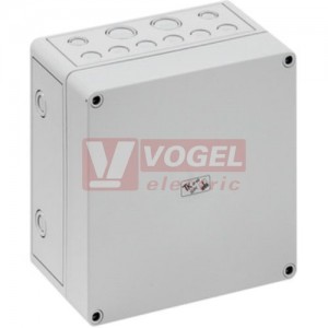 PC 1818-11-m PV Plastová krabice TK 182x180x111mm, víko šedé, předlisy, IP66, RAL7035, polykarbonát