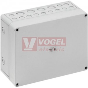 PC 2518-11-m PV Plastová krabice TK 254x180x111mm, víko šedé, předlisy, IP66, RAL7035, polykarbonát