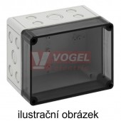 PC 1813-11-to Plastová krabice TK 180x130x111mm, víko průh.PC,bez předlisů, IP66, RAL7035, polykarbonát