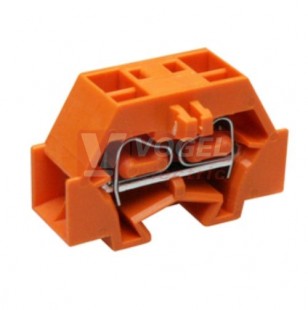 260-306 svorka mini oranžová 1,5mm2 pružinová, rozteč 5mm, montáž na desku šroubkem (WAGO)