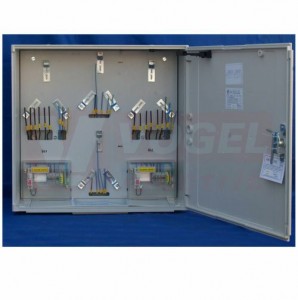 ER222/NVP7P-C Elektroměrový rozvaděč pro 2 elektoměry, 2-sazbový, 3f do 40A + HDO, do výklenku, vydrátováno, 2x jistič 1P/2A, termoset, pro ČEZ/EON, C=celoplastové monolitické provedení, všh 640x600x220mm