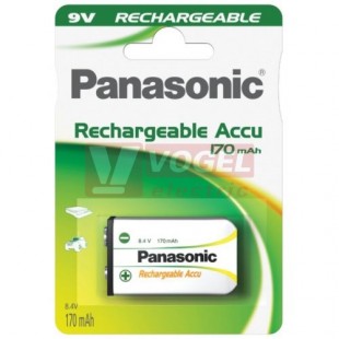 Baterie  8,40 V 6F22 (vel.9V) NiMH 170mAh Panasonic nabíjecí "Accu Power" (blistr/1ks)