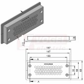 KEL-DPZ 24/42-BS membránová průchodka, šedá, IFPS protipožární těsnění, 147x58x14mm, výřez 112x36mm, pr.kabelů 42x 3,2-6,5mm, IP66 (99300.024)